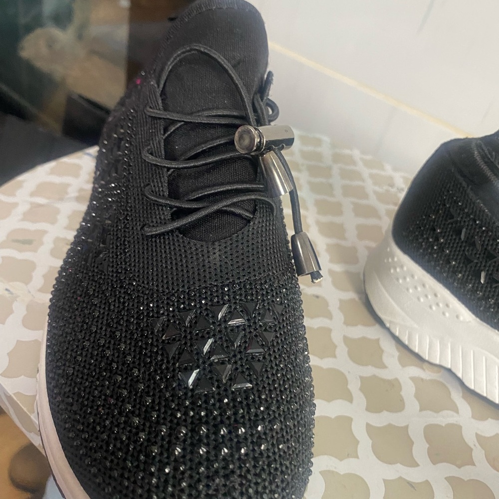 Black Rhinestone Sneakers